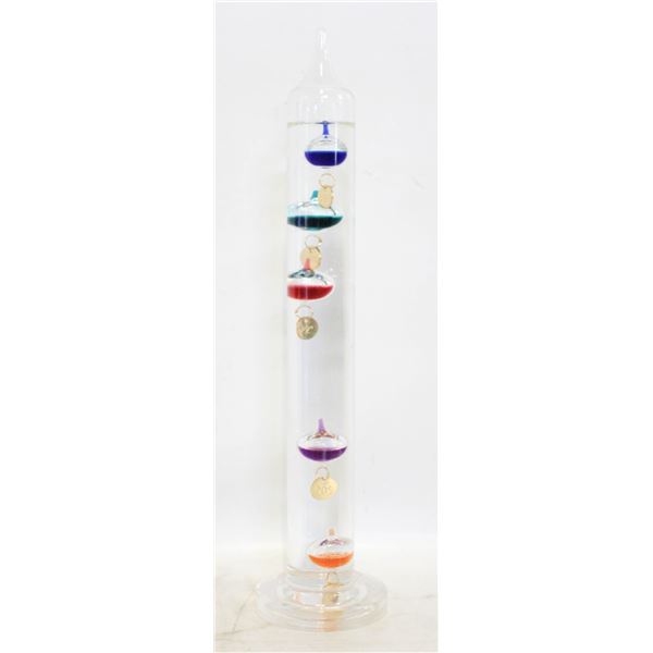 VINTAGE GLASS GALILEO 11" THERMOMETER