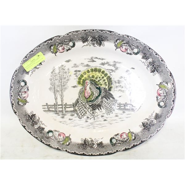 VINTAGE IRONSTONE TURKEY SERVING PLATTER