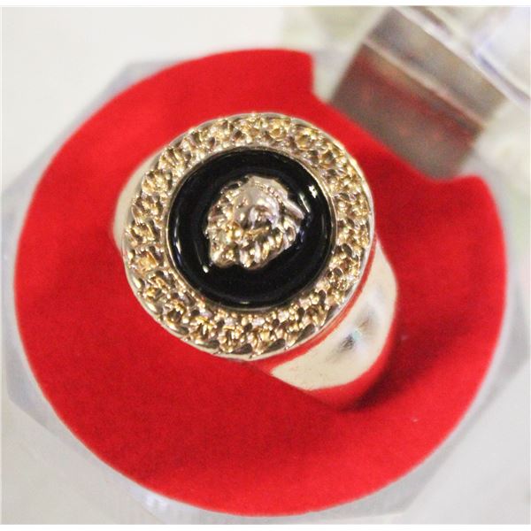 NEW REPLICA VERSACE GOLD TONED RING SZ8