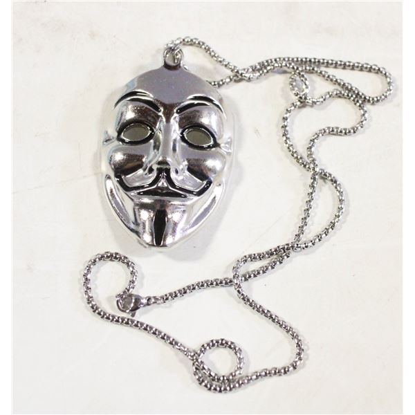 NEW V FOR VENDETTA ANONYMOUS MASK PENDANT