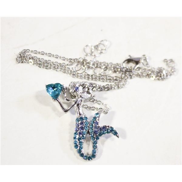NEW MERMAID NECKLACES HEART BIRTHSTONE NECKLACE