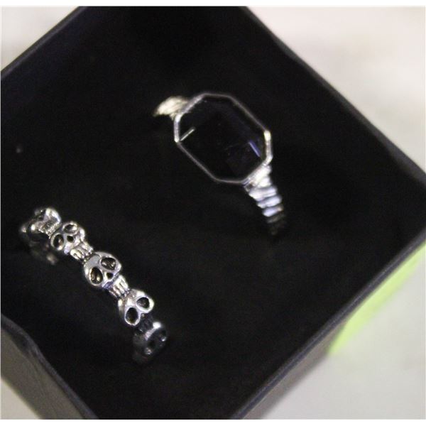 TIBETAN SILVER STYLE 2PCS RING SIZE7