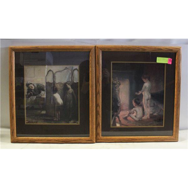 FRAMED ART PRINTS- PAUL PEEL- LOT OF 2