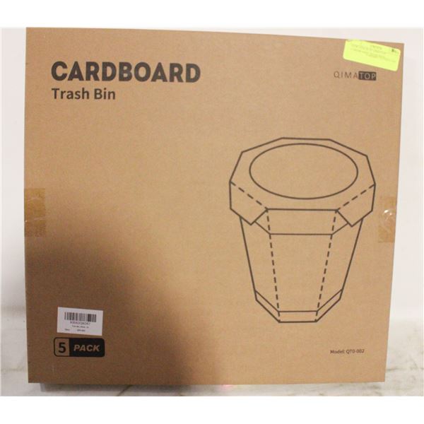 BRAND NEW 5PK CARDBOARD TRASH BIN