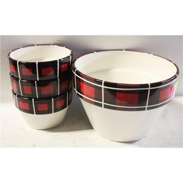 CERAMIC POPCORN BOWL SET OF 4