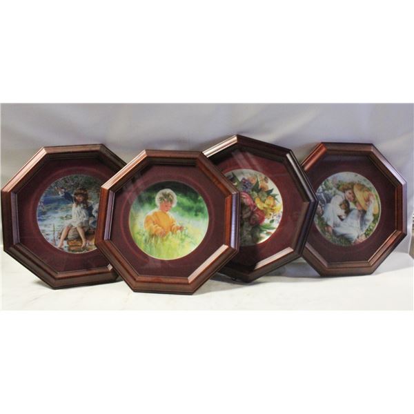 FRAMED WALL HANGING COLLECTOR PLATES (4)