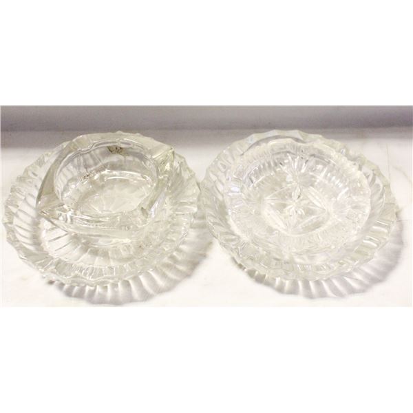 VINTAGE GLASS ASHTRAYS ASSORTED