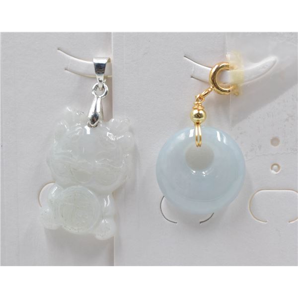 199-NATURAL JADE JADEITE PENDANT 2PCS