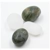 Image 1 : #08-NATURAL SELENITE & GREEN JADE TUMPLETE 375 CT