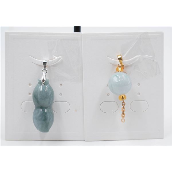 160-NATURAL JADE JADEITE PENDANT 2PCS