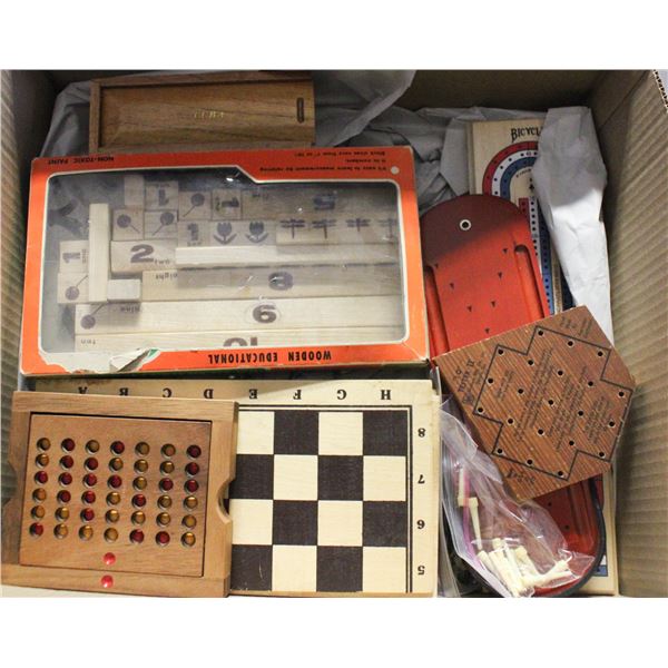 VINTAGE WOODEN BOARD GAMES ASSORTED LOT