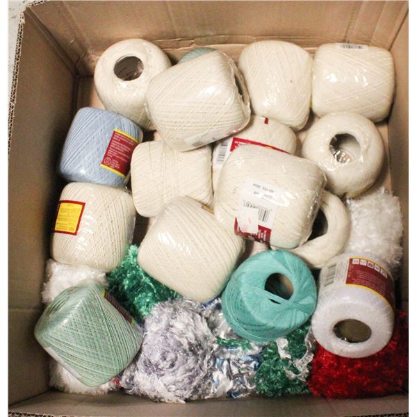 CRAFTS YARN & THREAD BOX LOT