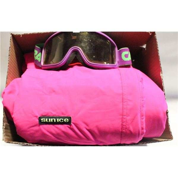 VINTAGE SUNICE YOUTH SZE 10 SKI PANTS & GOGGLES
