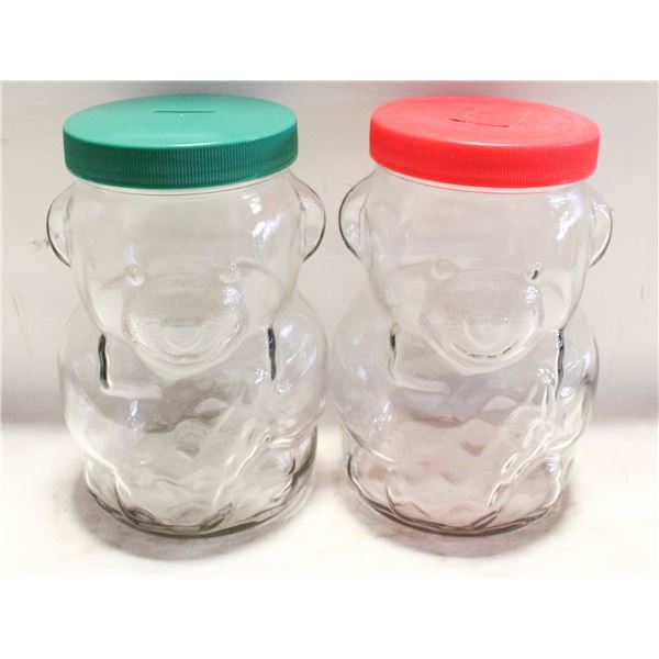 VINTAGE KRAFT PEANUT BUTTER JAR BANKS (2)