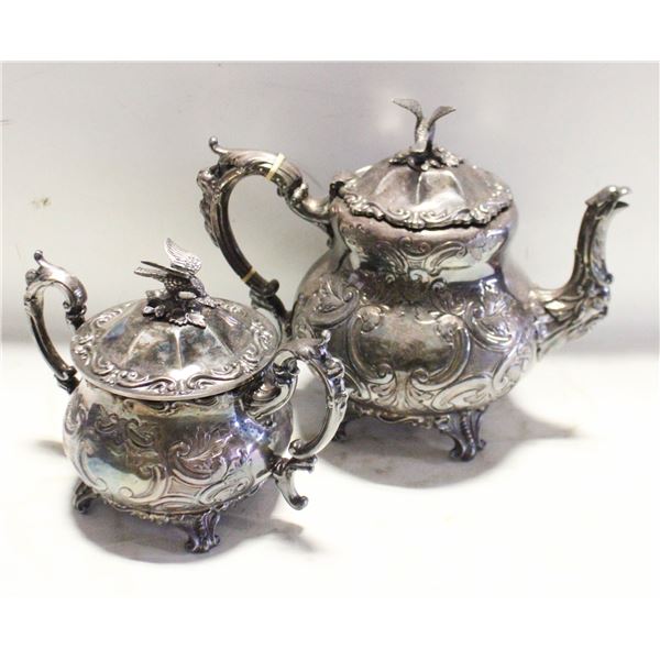 CAVENDISH METAL WARE TEA POT & SUGAR BOWL