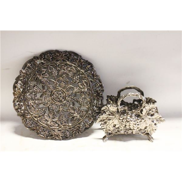 METAL GRAPEVINE TRIVET/NAPKIN STAND
