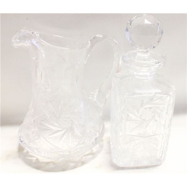CRYSTAL PITCHER & DECANTER (2)