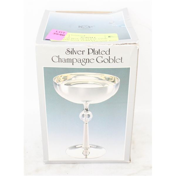 NEW IN BOX SILVER PLATED CHAMPAGNE GOBLET
