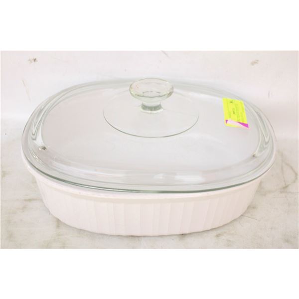 CORNING FRENCH WHITE 2.8L CASSEROLE W/LID