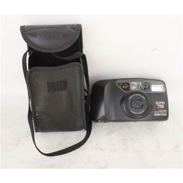 PENTAX ESPIO 738 FILM CAMERA WITH BAG