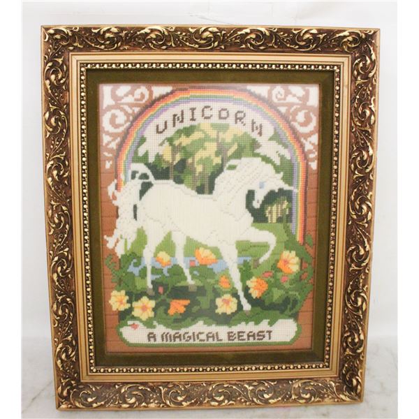 LARGE FRAMED CROSS STITCH