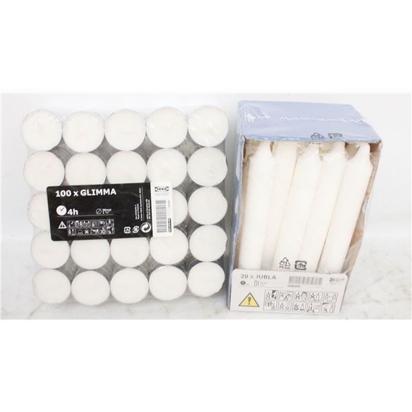 TEA LIGHTS- NEW- BOX LOT ASSORTED