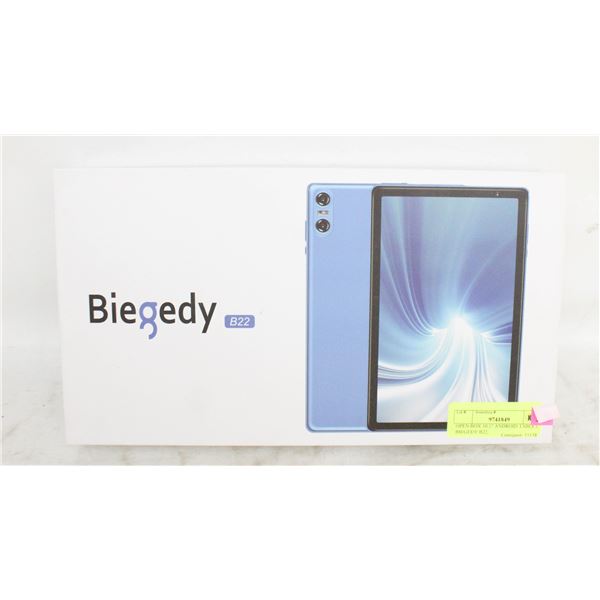 OPEN BOX 10.1" ANDROID TABLET, BIEGEDY B22,