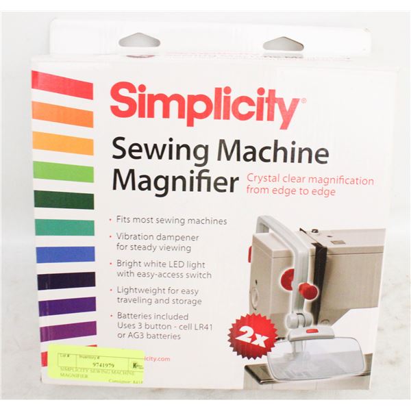 SIMPLICITY SEWING MACHINE MAGNIFIER