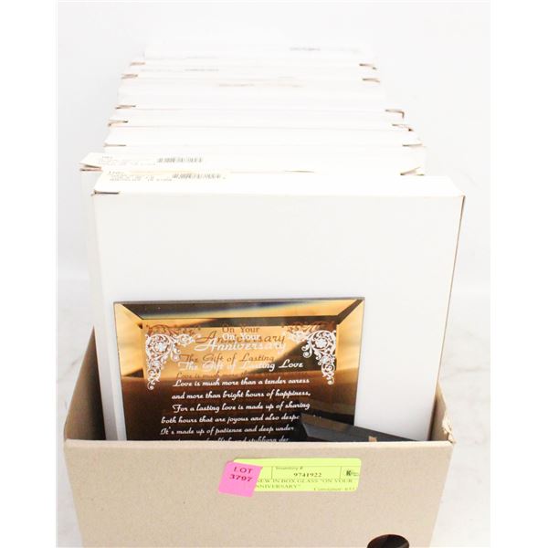 9 NEW IN BOX GLASS "ON YOUR ANNIVERSARY"