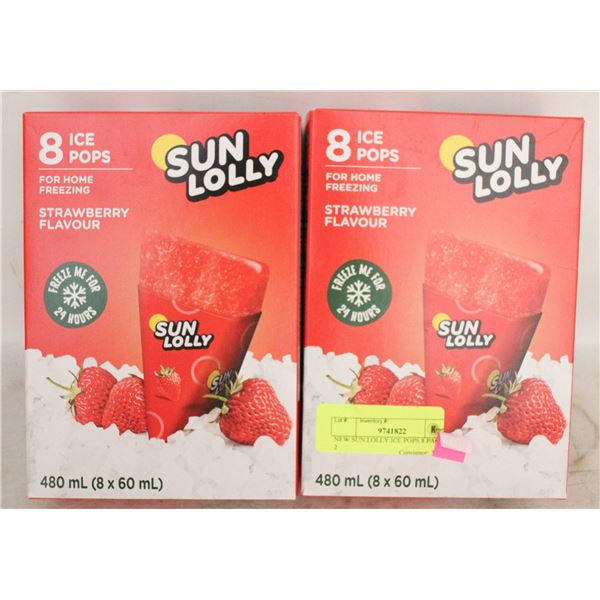 NEW SUN LOLLY ICE POPS 8 PACK X 2