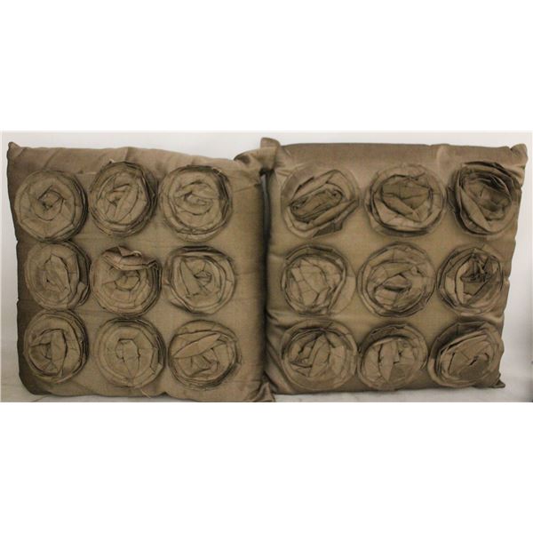 SATIN FLORAL PILLOWS- SET OF 2