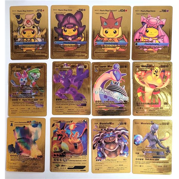 11)  LOT OF 12 POKEMON  FOIL FAN ART