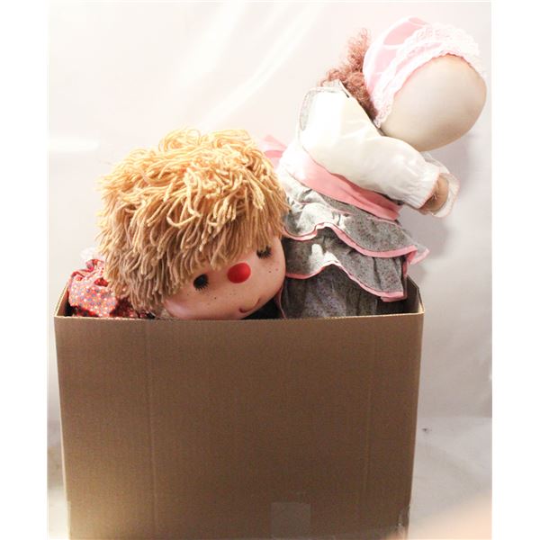 VINTAGE DOLLS- BOX LOT ASSORTED
