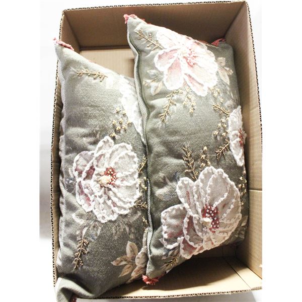 BEADED EMBROIDERED PILLOWS- SET OF 2