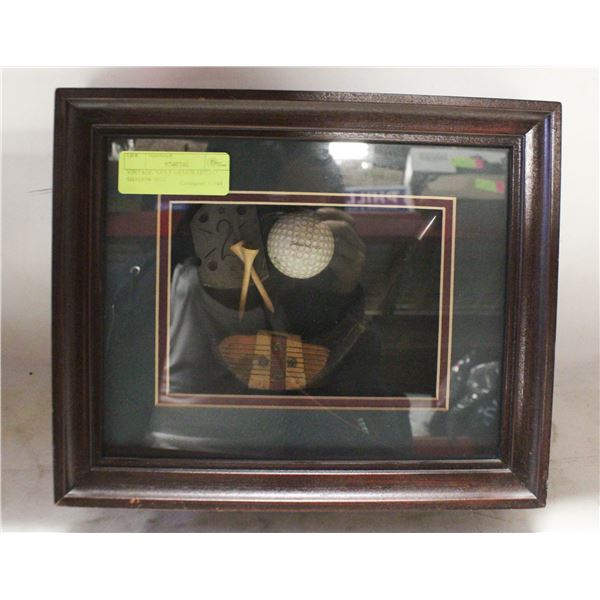 VINTAGE "GOLF MEMORABILIA" SHADOW BOX