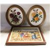 Image 1 : HANDCRAFTED FRAMED CROSS STITCH- 3 PIECE LOT