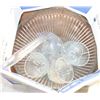Image 1 : VINTAGE PUNCH BOWL, 8 CUPS & LADEL