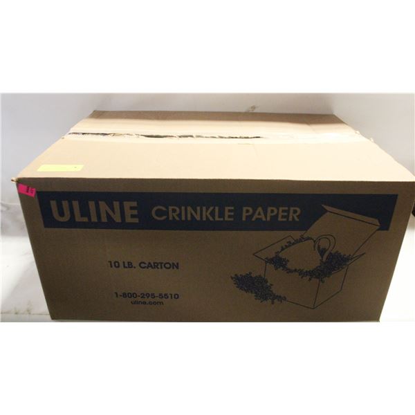 ULINE CRINKLE PAPER FOR PACKING- 10LB BOX- NEW