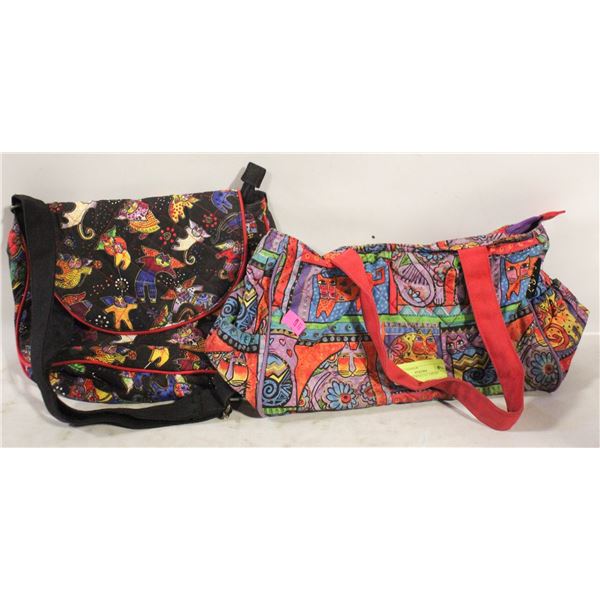 2 LAUREL BURCH CAT THEME PURSES/BAGS