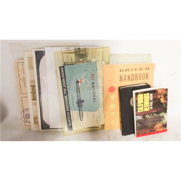 LOT OF VINTAGE PHOTO'S ID'S AND BOOKLETS