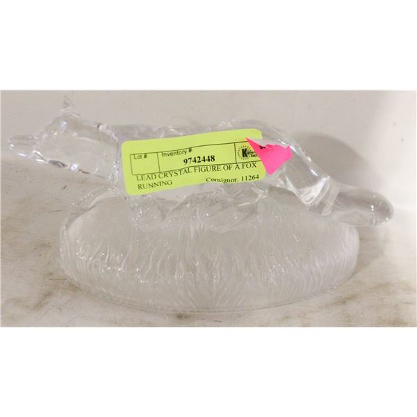 LEAD CRYSTAL FIGURE OF A FOX RUNNING