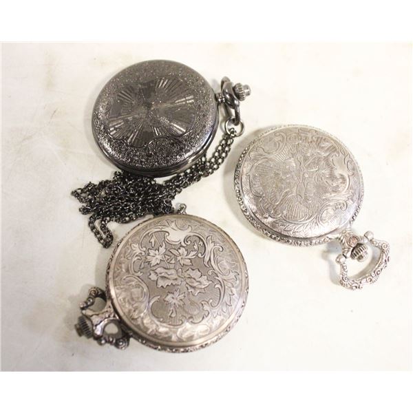 THREE POCKET WATCHES.