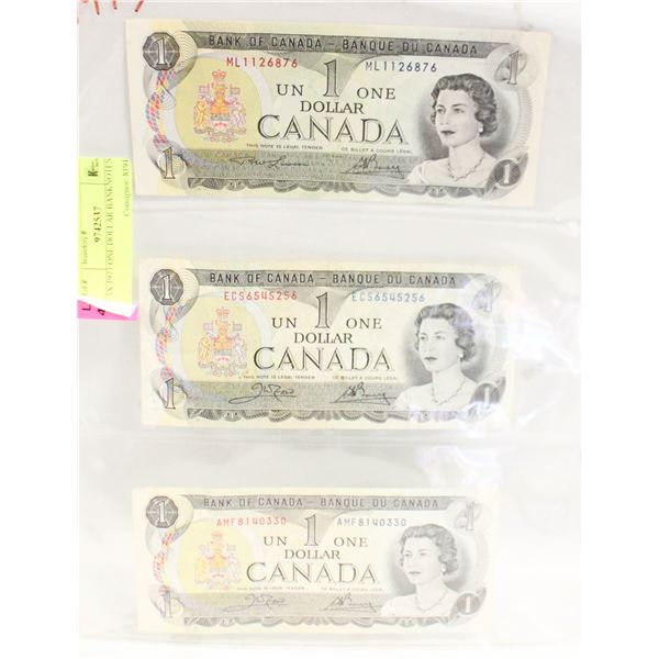 3X 1973 ONE DOLLAR BANKNOTES