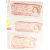 Image 1 : 3X 1974 TWO DOLLAR BANKNOTES