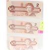 Image 1 : 3X 1986 TWO DOLLAR BANKNOTES