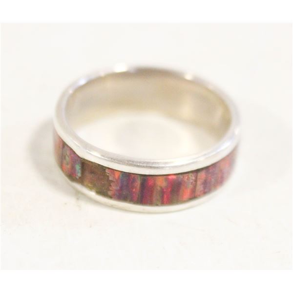 STERLING SILVER 925 6.5 GRAMS RING WITH RED