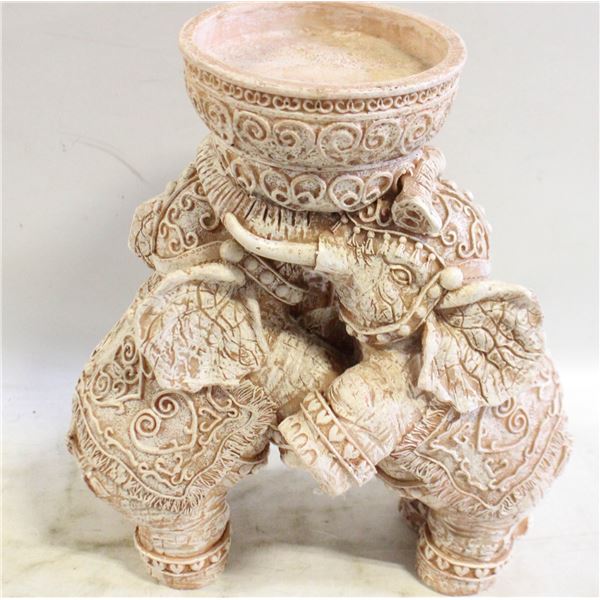 ELEPHANT STATUE PLANTER OR CANDLE HOLDER 9”TALL