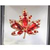 Image 1 : NEW MAPLE LEAF WITH RED 3D RHINESTONES ACCENTS