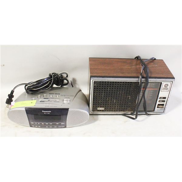 VINTAGE GE AM/FM RADIO & PANASONIC