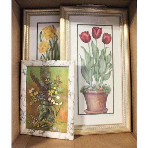 VINTAGE FRAMED ART PRINTS- LOT OF 3
